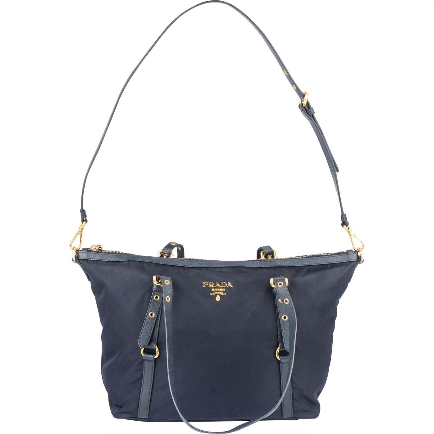 Prada Tessuto Saffiano Leather Tote Shoulder Bag