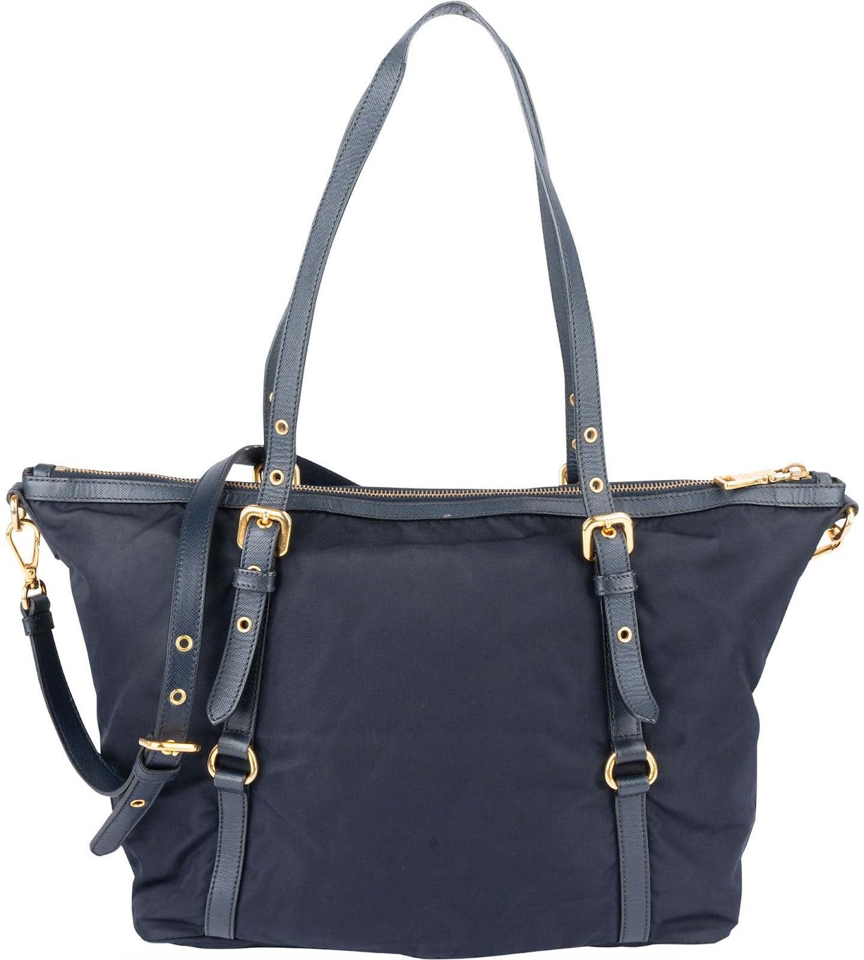 Prada Tessuto Saffiano Leather Tote Shoulder Bag