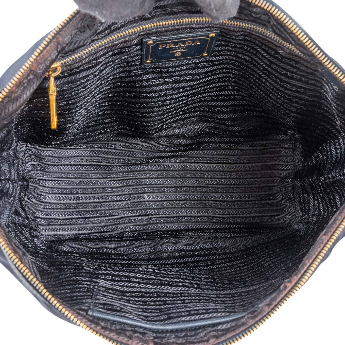 Prada Tessuto Saffiano Leather Tote Shoulder Bag