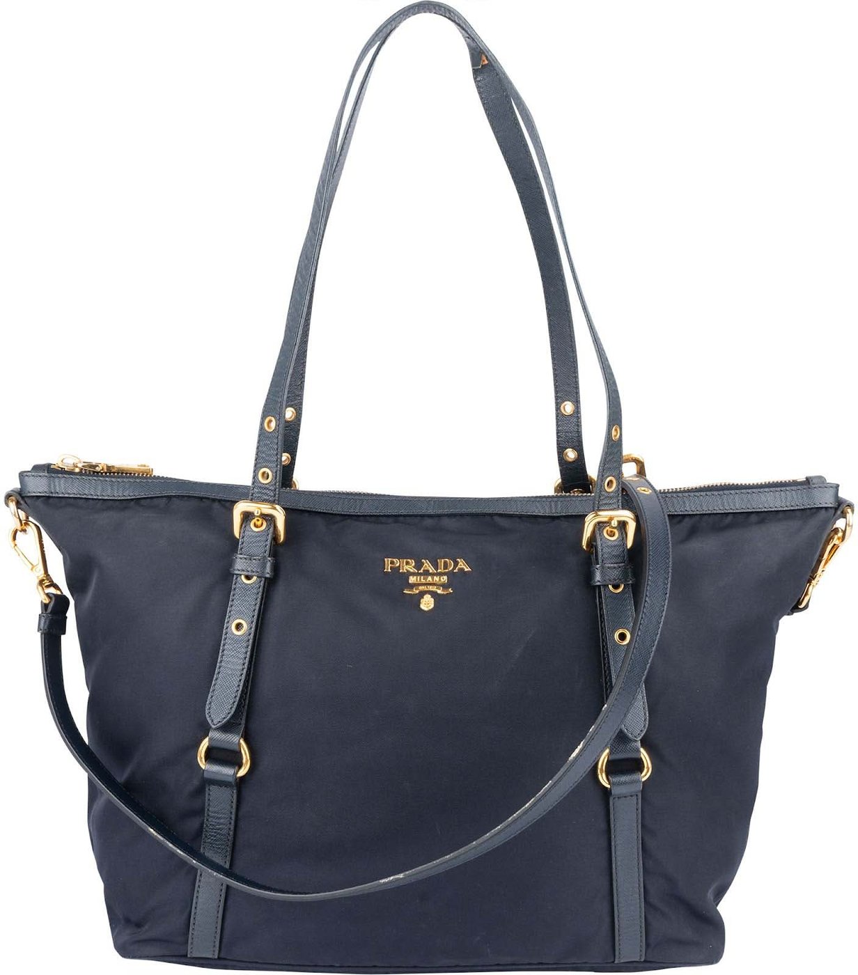 Prada Tessuto Saffiano Leather Tote Shoulder Bag