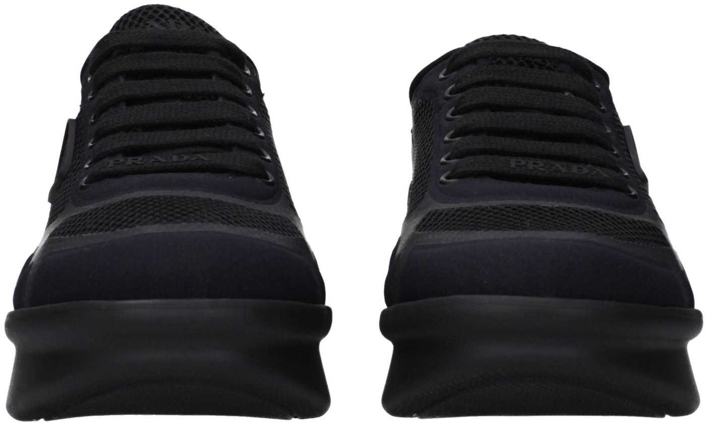 Prada Black Fabric Low Top Sneakers