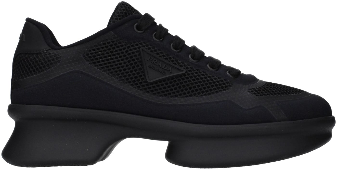 Prada Black Fabric Low Top Sneakers