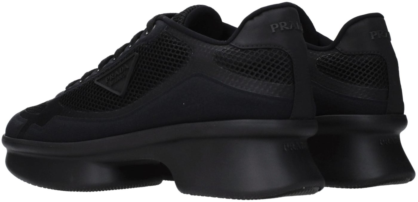 Prada Black Fabric Low Top Sneakers