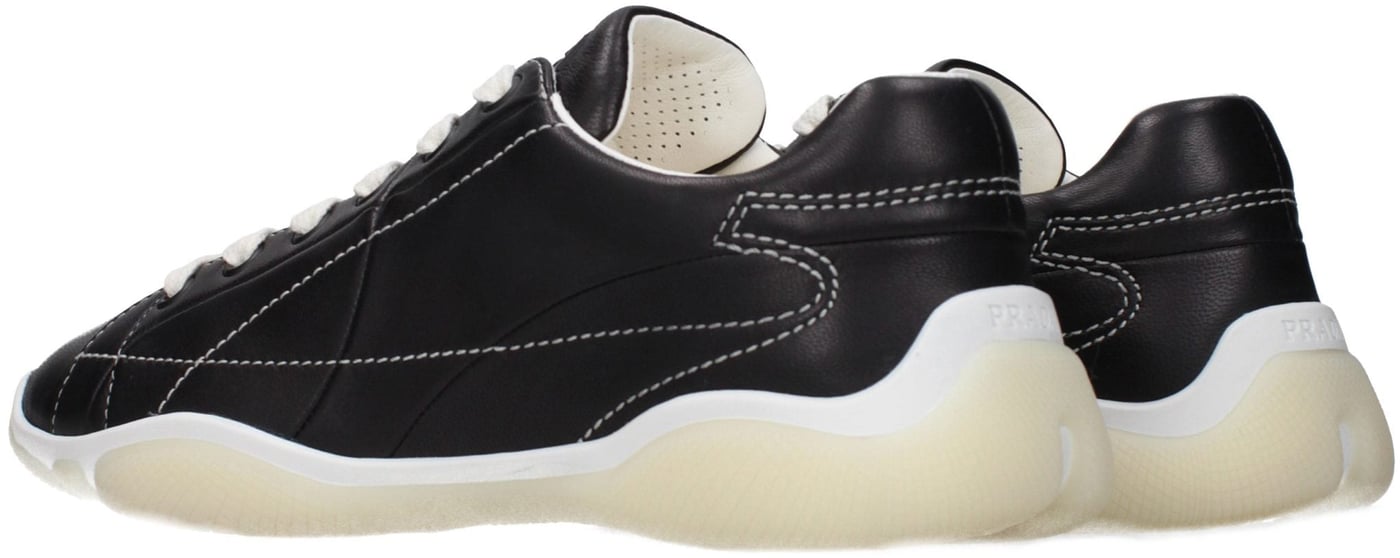 Prada Black Leather Sneakers