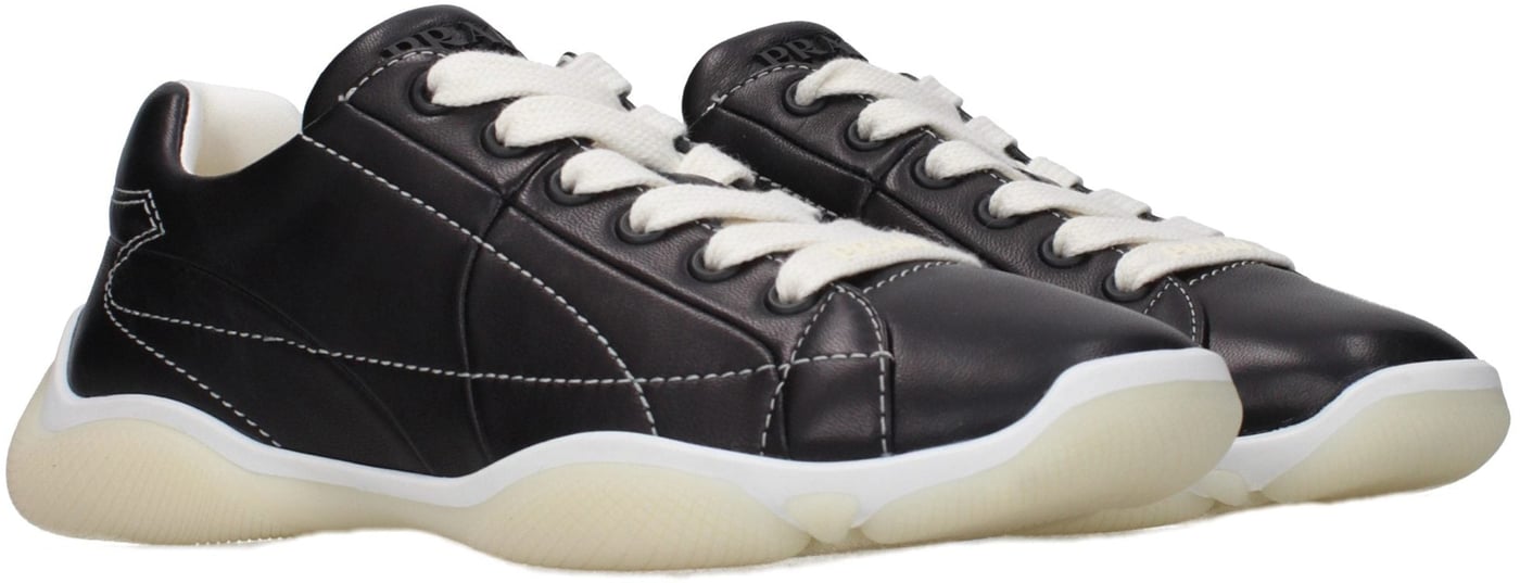 Prada Black Leather Sneakers