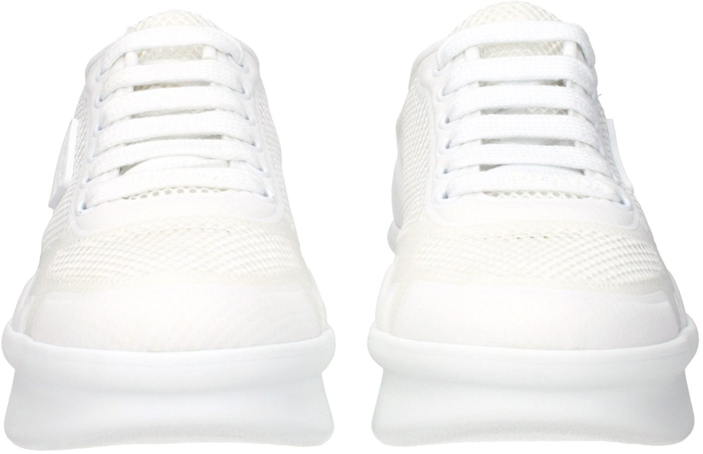 Prada White Fabric Low Top Sneakers