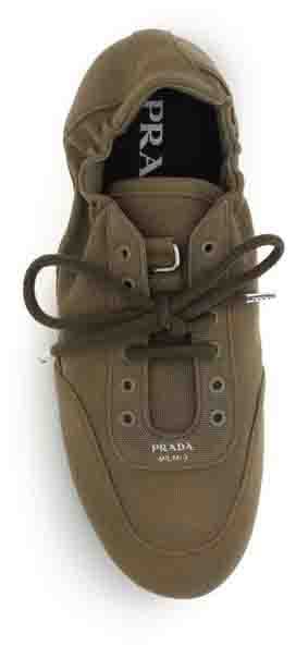 Prada Bicolor Cotton Athletic Sneakers