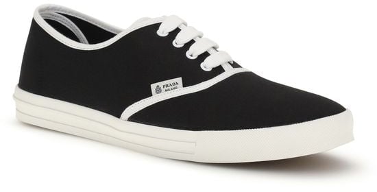 Prada Black Cotton Athletic Sneakers