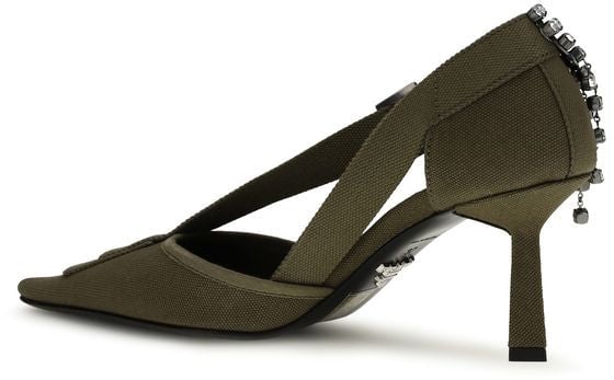 Prada Bicolor Cotton High Heel Pumps
