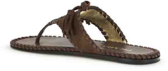 Prada Brown Calf Leather Bos Taurus Flat Sandals