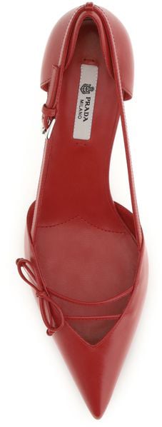 Prada Red Goatskin High Heel Pumps