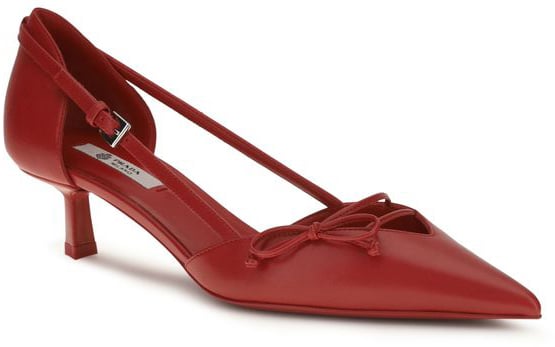 Prada Red Goatskin High Heel Pumps