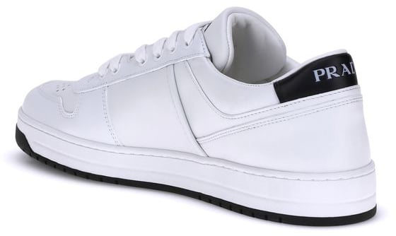 Prada White Calf Leather Bos Taurus Low Top Sneakers