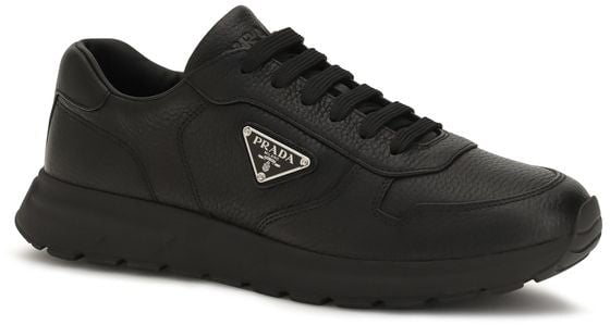 Prada Black Calf Leather Bos Taurus Athletic Sneakers