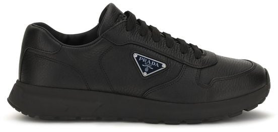 Prada Black Calf Leather Bos Taurus Athletic Sneakers