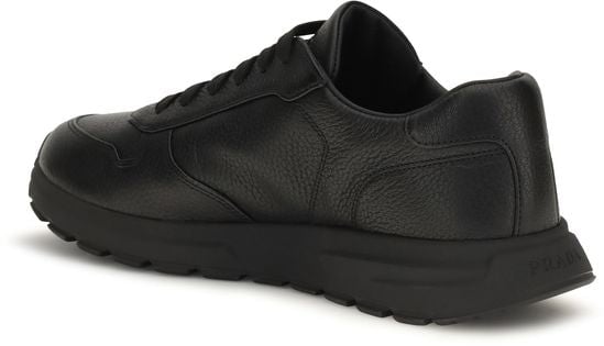 Prada Black Calf Leather Bos Taurus Athletic Sneakers