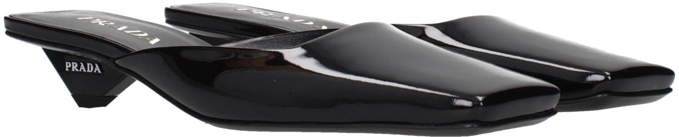 Prada Black Leather Flat Sandals