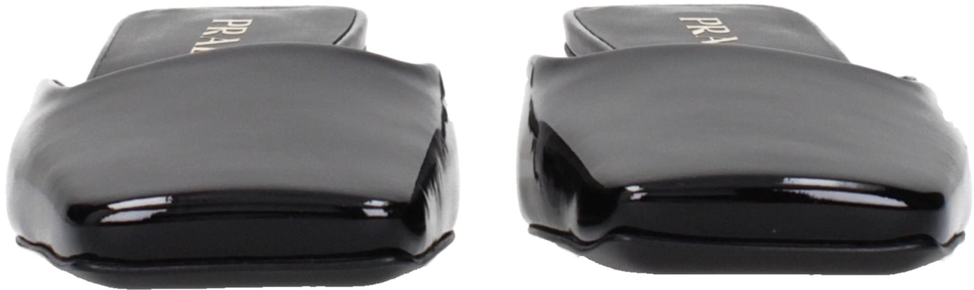 Prada Black Leather Flat Sandals