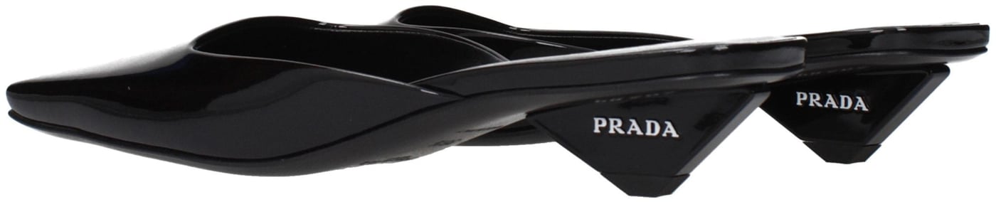Prada Black Leather Flat Sandals