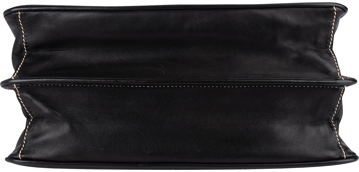 Prada Leather Contrast Stitch Flap Crossbody Bag