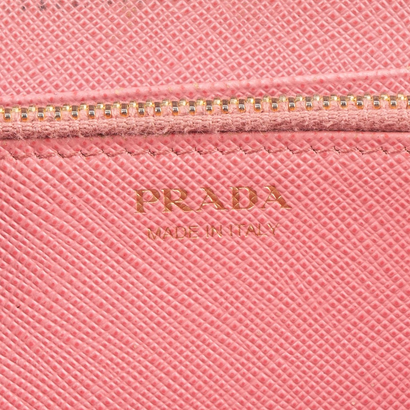 Prada Saffiano Leather Zip Around Wallet