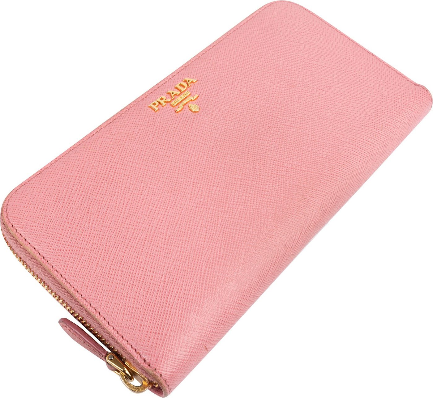 Prada Saffiano Leather Zip Around Wallet