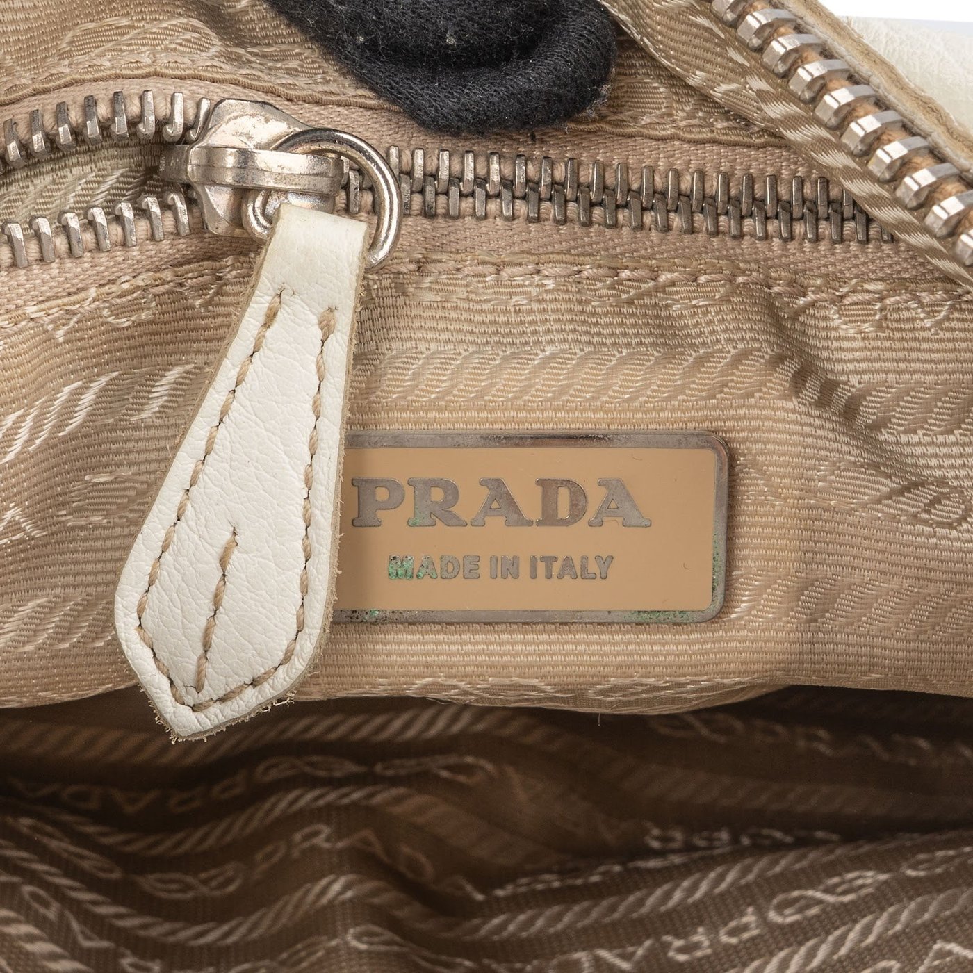 Prada Leather Double Pocket Triangle Shoulder Bag