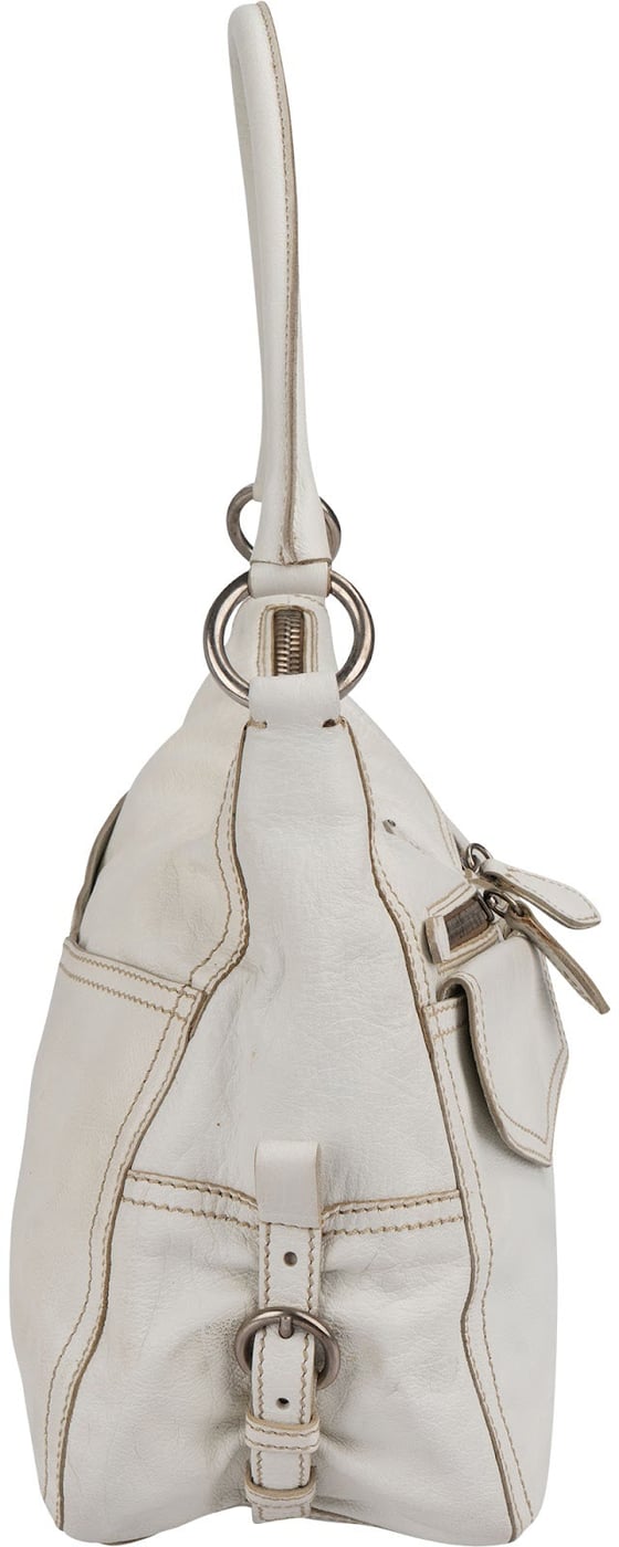 Prada Leather Double Pocket Triangle Shoulder Bag