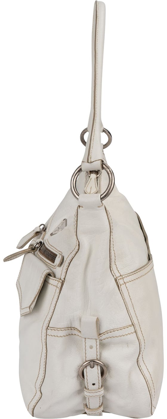 Prada Leather Double Pocket Triangle Shoulder Bag