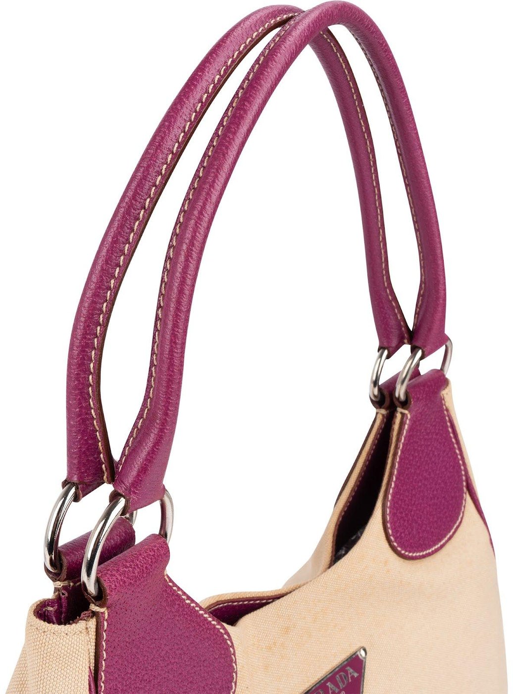 Prada Leather Semitracolla Triangle Shoulder Bag