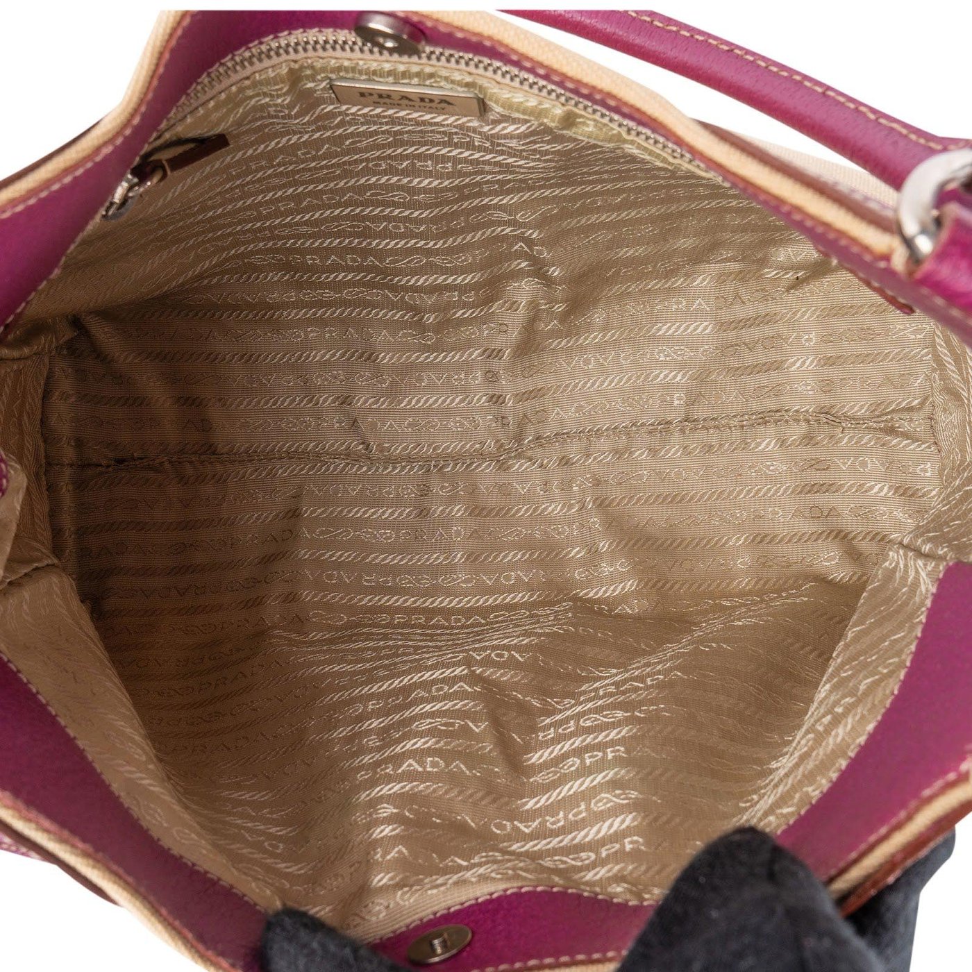 Prada Leather Semitracolla Triangle Shoulder Bag