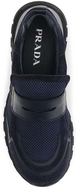 Prada Blue Calf Leather Bos Taurus Athletic Sneakers