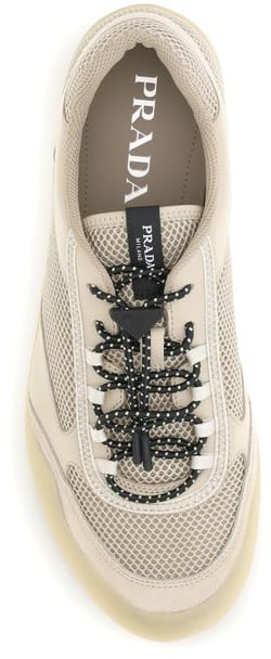Prada Beige Polyester Athletic Sneakers
