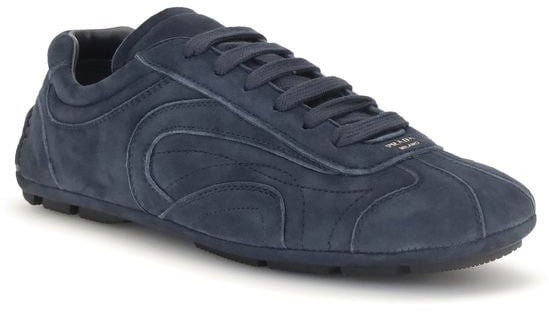 Prada Blue Calf Leather Bos Taurus Athletic Sneakers