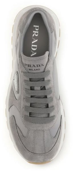 Prada Gray Recycled Polyamide Athletic Sneakers