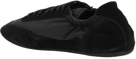 Black Sleek Minimalist Suede Accents Sneakers