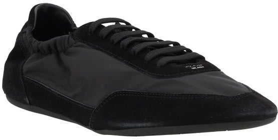 Black Sleek Minimalist Suede Accents Sneakers
