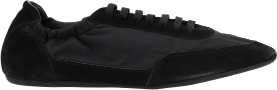 Black Sleek Minimalist Suede Accents Sneakers