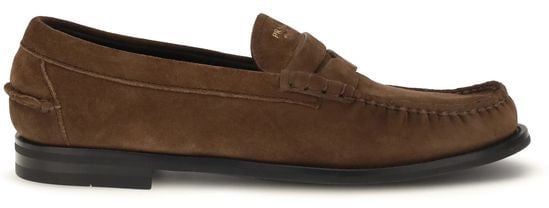 Classic Embossed Logo Leather Loafers