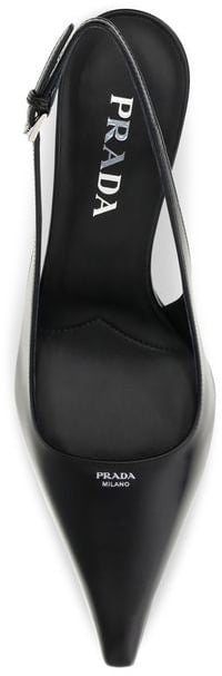 Black Pointed-Toe Slingback Pumps