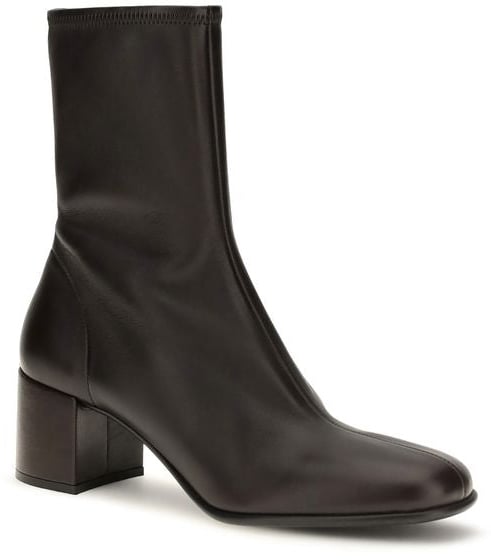 Black Metallic Detail Leather Ankle Boots