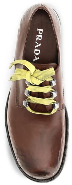 Prada Brown Calf Leather Bos Taurus Slip-On Loafers