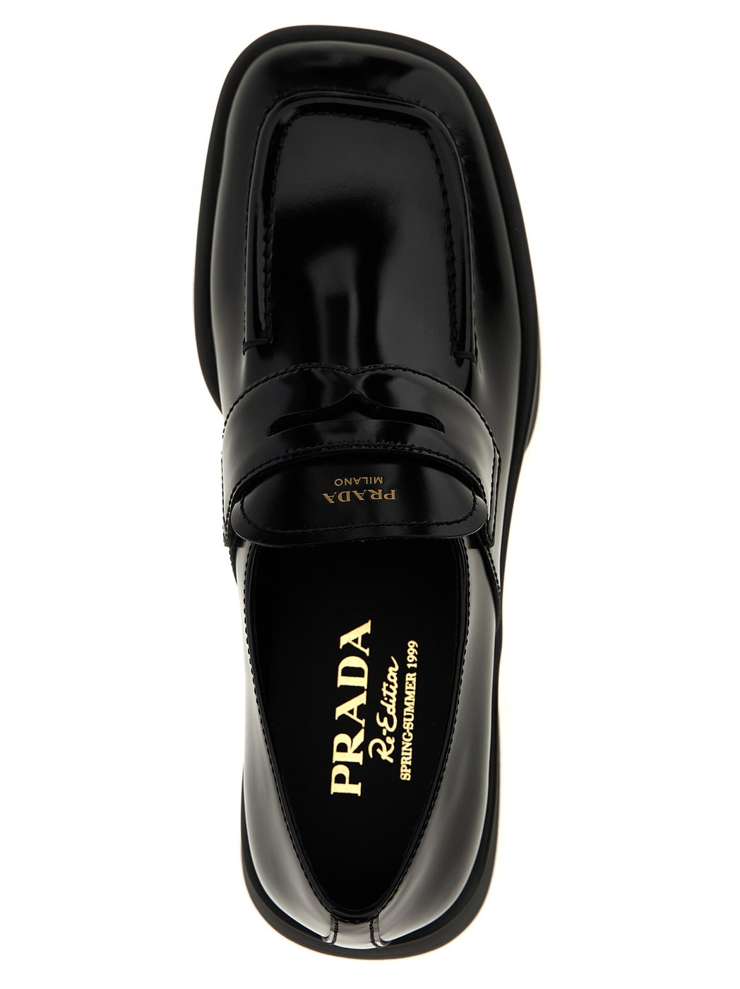 Prada Black Calfskin Slip-On Loafers