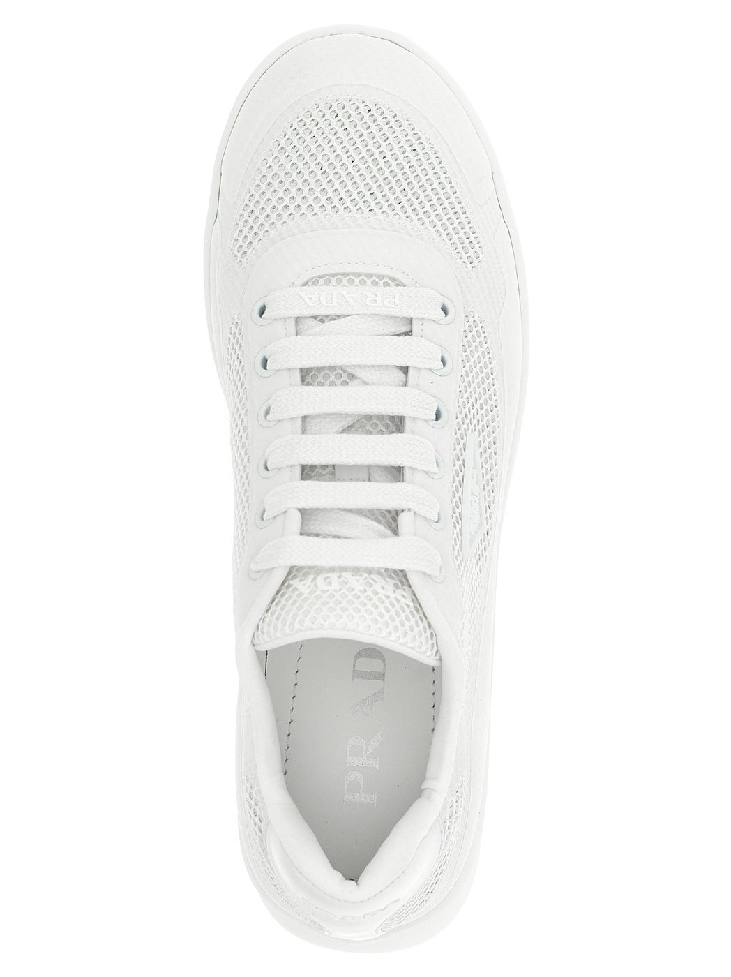 Prada White Polyester Athletic Sneakers