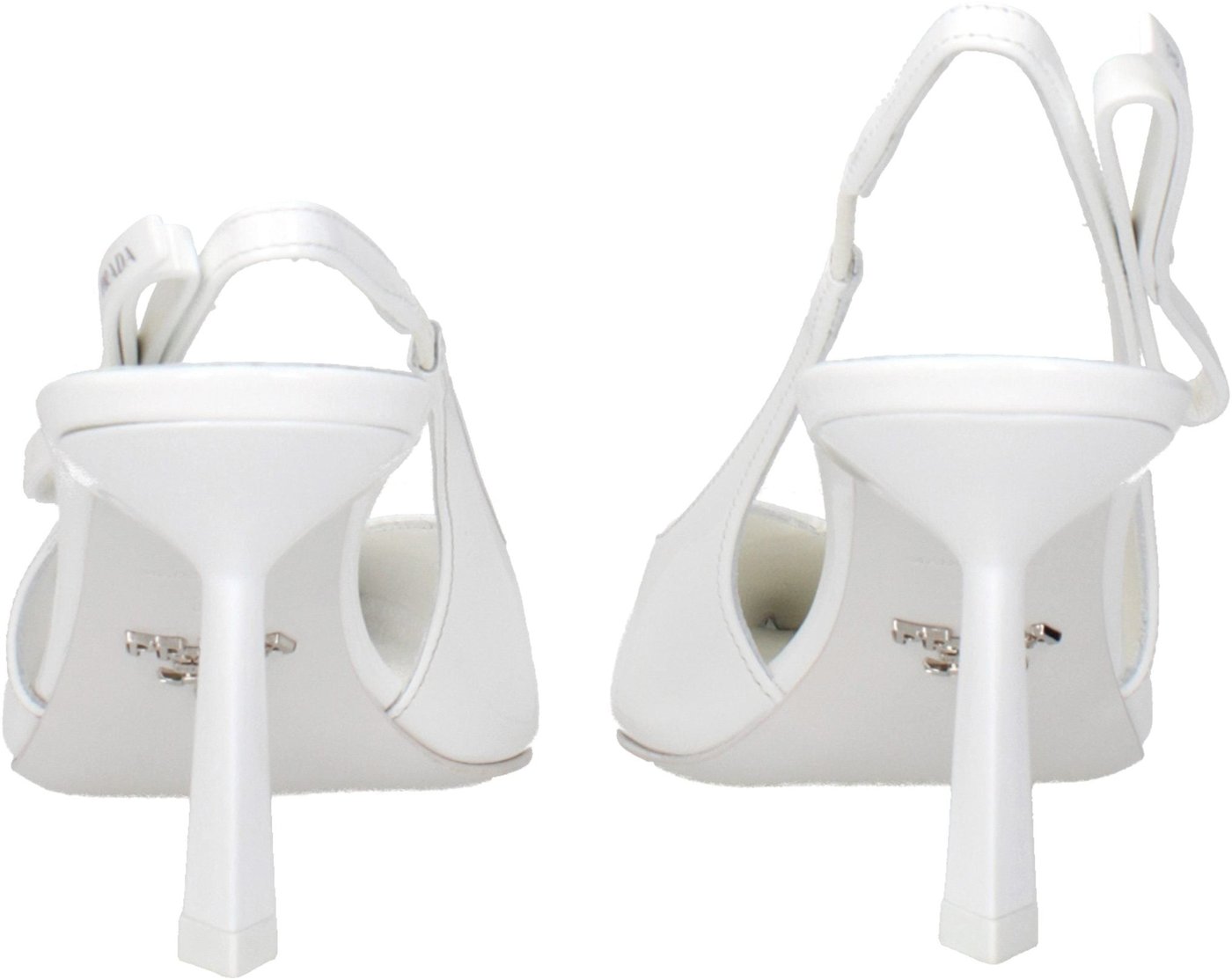 Prada White Leather High Heel Pumps
