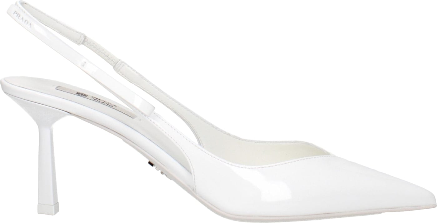 Prada White Leather High Heel Pumps