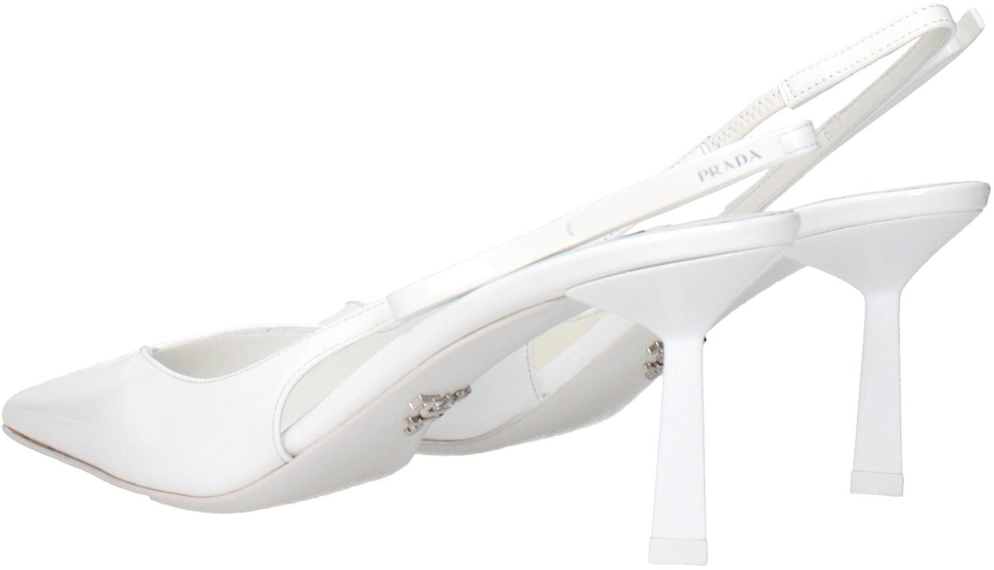 Prada White Leather High Heel Pumps