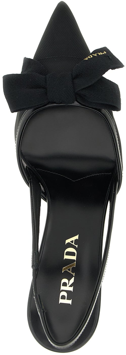 Prada Black Polyamide Mid Heel Pumps