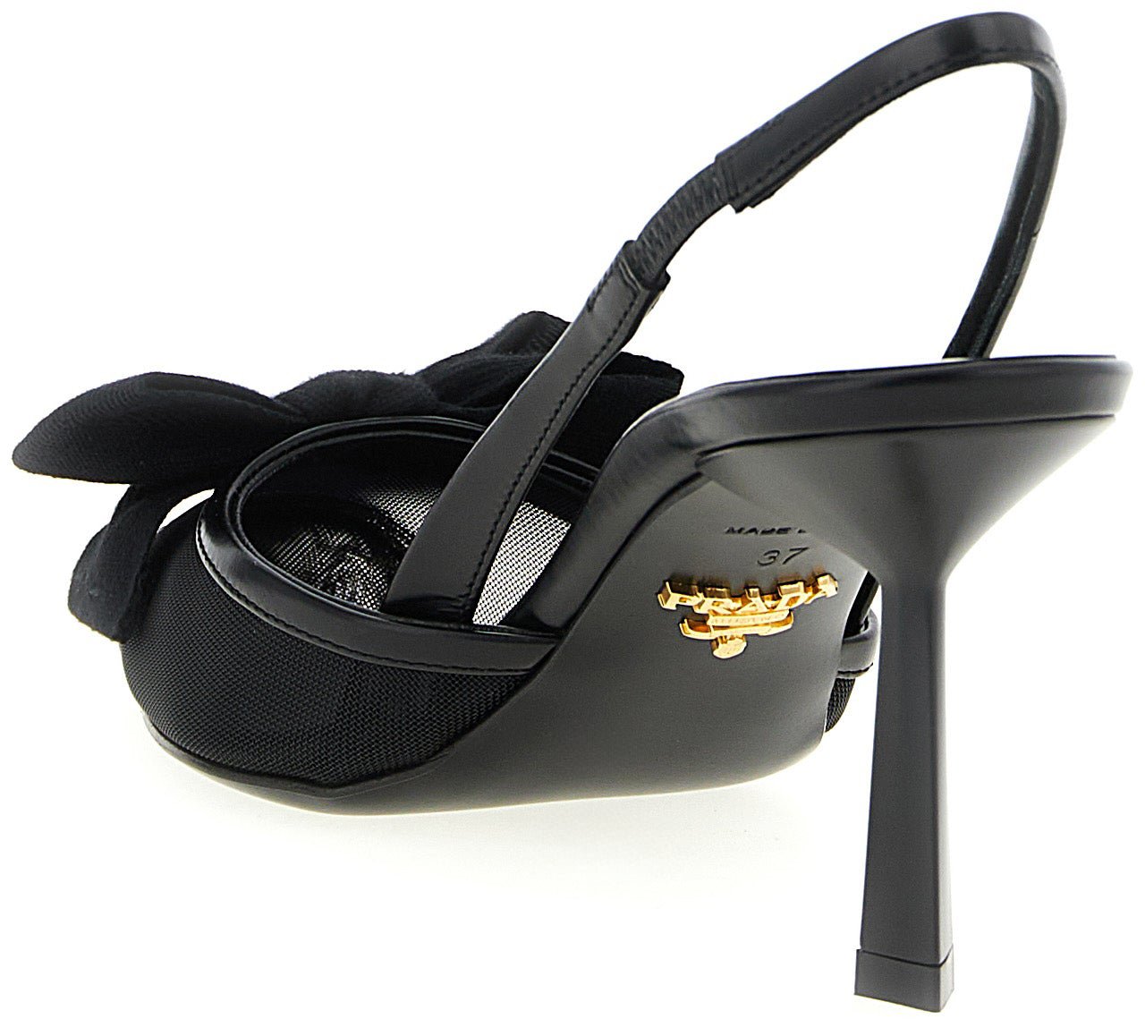 Prada Black Polyamide Mid Heel Pumps