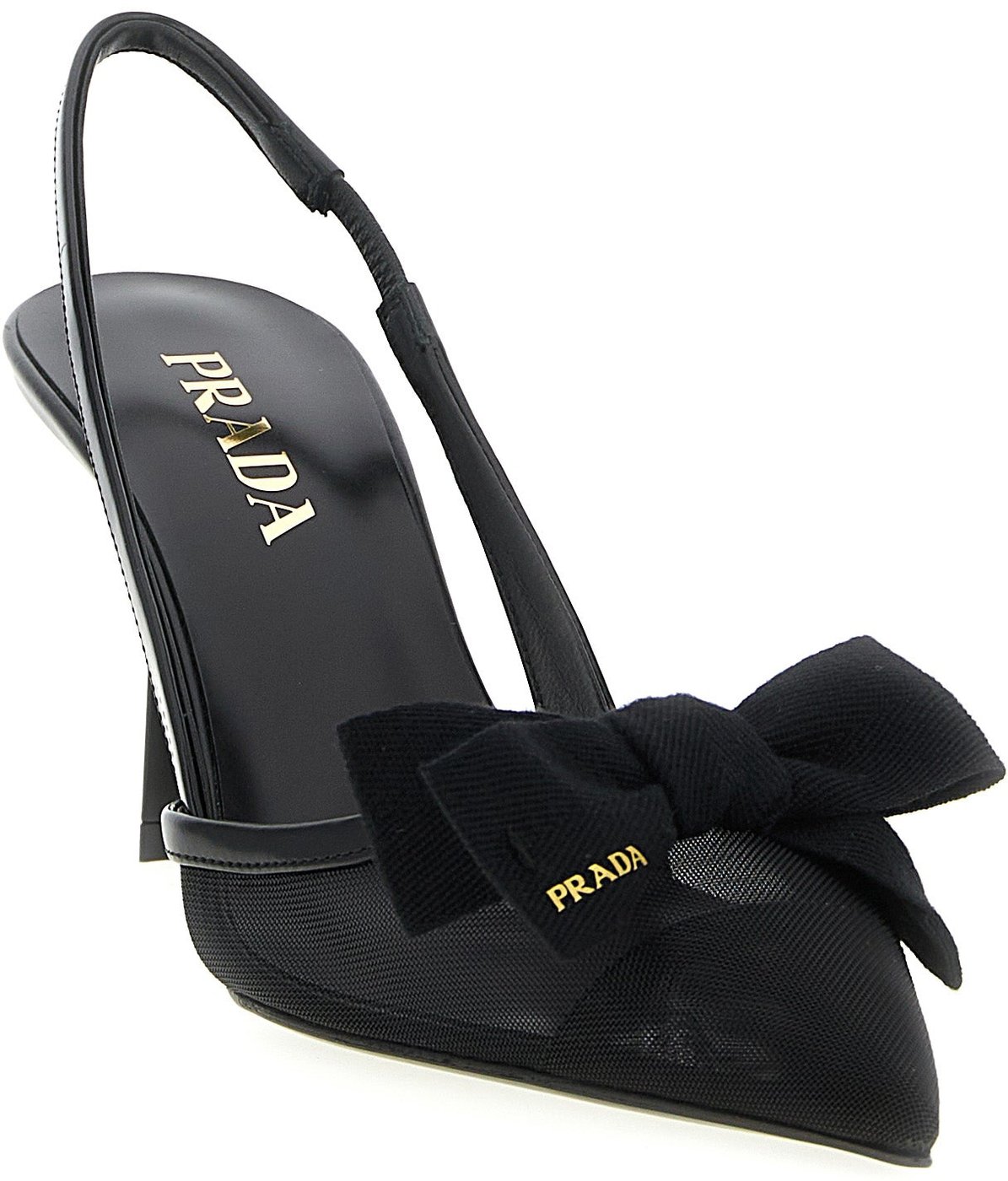 Prada Black Polyamide Mid Heel Pumps